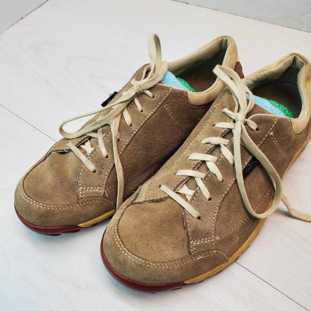 Simple Suede Lace Up Casual Sneakers Shoes Women's Size‎ 9.5 Tan Comfort